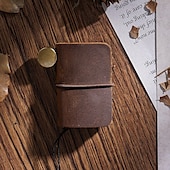 levne Notebooky a plánovače-Kůže zápisník Jednoduchý A7 2.9×4.1 palce Retro Kůže SoftCover Přenosná 64 stránky zápisník pro Cestovatelské Student