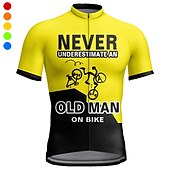 billiga Tröjor för män-Herr Cykeltröja Kortärmad Cykel Tröja Överdelar med 3 bakfickor Bergscykling Vägcykling Andningsfunktion Snabb tork Fuktabsorberande Reflexremsa Gul Röd Orange Grafisk Polyester sporter Kläder