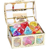 voordelige Water speelgoed-kinderen diamant juweel speelgoed imitatie kristal meisje plastic acryl zeven kleuren prinses kasteel schatkist schatkist