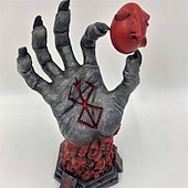 お買い得  ハロウィンの吊るし飾りとテーブルトップ装飾-ハロウィーンベルセルク神の手、恐怖フィギュア像、アニメ手作り樹脂オーナメント、ハロウィーンスケルトンフィギュア、ファンコレクションホームデコレーション用クラフトデスクおもちゃギフト