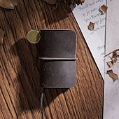 levne Notebooky a plánovače-Kůže zápisník Jednoduchý A7 2.9×4.1 palce Retro Kůže SoftCover Přenosná 64 stránky zápisník pro Cestovatelské Student