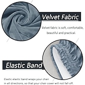 cheap Armchair Cover &amp; Armless Chair Cover-Wingback Chair Cover Velvet Grey Sofa Chair Slipcover For Bar Coffe Patio Garden Washable Removable Party Home Hotel