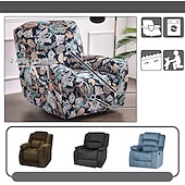 cheap Recliner Chair Cover-Stretch Recliner Covers Slipcover Graphic Print Anti-Slip Fitted Cover Couch Furniture Protector with Elastic Bottom(Include 1 Backrest Cover, 1 Seat Cover, 2 Armrest Cover)
