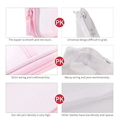 voordelige etuis &amp; houders-Easthill Grid mesh pen etui met rits helder make-up kleur etui make-up tas multifunctionele reisschool tienermeisjes transparante stationaire tas office organizer box voor volwassenen (roze)
