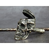 economico Decorazioni Appese e da Tavolo per Halloween-pipa da fumo con teschio umano di halloween, set da fumo creativo fatto a mano, teschio in miniatura in bronzo personalizzato, regalo unico per il fumatore, arredamento di halloween fatto a mano