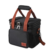 baratos Organizadores para automóveis-lancheira, lancheira isolada de 14l, bolsa térmica expansível de dois andares, bolsa leve à prova de vazamentos com bolso lateral para tecido, terno para homens e mulheres