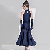 olcso Latin tánc ruházat-Latin tánc Gyermek táncruhák Latin salsa tánc Szoknyák Tiszta Szín Lány Teljesítmény Edzés Ujjatlan Természetes Spandex
