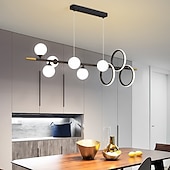 economico Design della linea-lampada a sospensione a led luce dell&#039;isola della cucina oro nero 9 luci lineari a testa illuminazione plafoniere a sfera in vetro 4 lampade a sospensione per ristorante sala da pranzo soggiorno bar