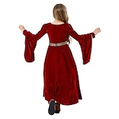 billige Kjole-Retro / vintage Kostymer i middelalderstil Renessanse Kjoler Cosplay kostyme Ballkjoler Kjegle Erme Viking Gentlewoman Outlander Jente Keltisk Royal Halloween Karneval Maskerade Halloween Maskerade