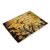 abordables Plaidemats &amp; Coasters &amp; Trivets-Manteles individuales de girasoles resistentes al calor, mantel individual resistente a las manchas, mantel individual para boda, cocina, mesa de comedor, decoración interior y exterior