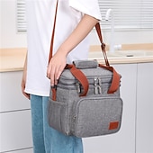 baratos Organizadores para automóveis-lancheira, lancheira isolada de 14l, bolsa térmica expansível de dois andares, bolsa leve à prova de vazamentos com bolso lateral para tecido, terno para homens e mulheres