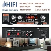 お買い得  車用Bluetoothキット/ハンズフリー-ビッグプロモーション 800 ワットカーホーム 220v/110v 12v bluetooth 4.0 高性能 2 チャンネル tf/u ディスク/リモコン/パワーアンプ fm ラジオオートパワーアンプ
