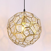 رخيصةأون أضواء قلادة-ثريات led 50/60 سم رأس واحد ، مصباح معلق معدني كروي إبداعي ، ارتفاع قابل للتعديل ، عاكس الضوء مجوف ، تركيبات إضاءة لغرفة الطعام وجزيرة المطبخ ذهب أبيض دافئ 110-240 فولت