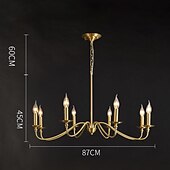 ieftine Design Stil Lumânare-candelabru auriu candelabru modern cu 8 lumini pentru sufragerie, dormitor, foaier, sufragerie, insulă de bucătărie, intrare, birou, bar, decor fermă 110-240v
