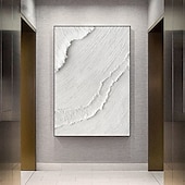 preiswerte Abstrakte Gemälde-Moderne Wandmalerei, schwer strukturiert, dick, 3D-abstrakt, weiß, Acrylgemälde, Leinwand, Bild, Kunst, handgemaltes Wandkunstwerk