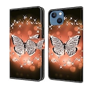 お買い得  iPhone用ケース-電話 ケース 用途 iPhone 16 iPhone15 iPhone 14 13 12 11 Pro Max Plus Mini ウォレットカードケース フリップカバー スタンド付き 磁石バックル カード挿入口 バタフライ フラワー 花 TPU PUレザー