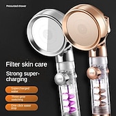 tanie Baterie prysznicowe-Beauty Skin trzybiegowy turbo pręt doładowany prysznic głowica prysznicowa wanna z hydromasażem zestaw węży do kąpieli podgrzewacz wody głowica prysznicowa prysznic