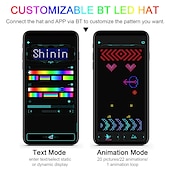 billige Originale gadgets-programmerbar kreativ rgb led lue bluetooth skinnende caps mobil app kontroll redigering ord hip hop elektronisk rekvisitt for halloween