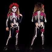 levne Lebky a kosti-Kostra Czaszka předvečer Všech svatých Cosplay kostým Kostým na Večírek Jeden kus Dětské Dospělé Chlapecké Dívčí Karneval Plesová maškaráda Mardi Gras Výkon Párty Jednoduché Halloweenské kostýmy