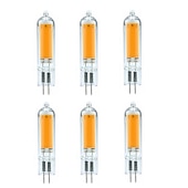 baratos Luzes LED de Dois Pinos-6pcs 3.5w luzes led bi-pin 300 lm g9/g4 t 1 contas led cob branco quente/branco regulável 220-240 v