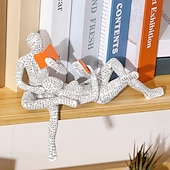 ieftine sculpturi și statui de grădină-2 buc pulp woman citind raft decor, figurină femeie citind, rășină statuie gânditor stil, sculpturi abstracte figurine pentru decor acasă modern birou raft desktop