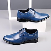 billige Semi-formell-klassiske kjolesko i brogueskinn for menn, stilige oxfordsko med snøring med vinger, elegant formelt fottøy for forretnings- og spesielle anledninger