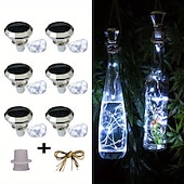 halpa Aurinkoenergiakäyttöinen-oktoberfest aurinkoviinipullo timantti korkki valot 20 leds kuparilanka ulkona vedenpitävä satunauha valo puutarha häät sisäpihan koristelu 78,74 tuumaa