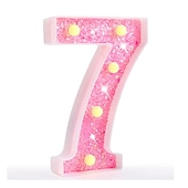 cheap Decorative Lights-LED Letter Lights Light Up Pink Letters Glitter Alphabet Letter Sign Battery Powered for Night Light Birthday Party Wedding Girls Gifts Home Bar Christmas Decoration Pink Letter