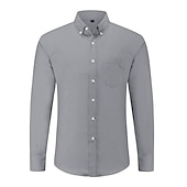 cheap Men&#039;s Oxford Shirts-Men&#039;s Dress Shirt Button Down Shirt Collared Shirt Oxford Shirt Graphic Prints Wedding Party Black White Red Navy Blue Long Sleeve Square Neck All Seasons Clothing Apparel Pocket