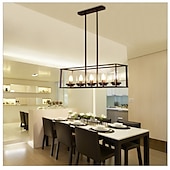 رخيصةأون تصميم الفانوس-ثريا مستطيلة للمزرعة بتصميم بطانة 5-Light لتركيبات إضاءة غرفة الطعام فوق الطاولة Verona 5-Light تركيبات إضاءة ثريا خطية حديثة أضواء جزيرة لإضاءة المطبخ 110-265 فولت