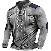 お買い得  信仰Tシャツ-男性用 グラフィック 信仰 グラフィックTシャツ 長袖 Tシャツ シャツ ファッション デザイナー カジュアル アウトドア バケーション デイリーウェア ブラウン アーミーグリーン ダークブルー 春 &amp; 秋 衣類 S M L XL 2XL 3XL