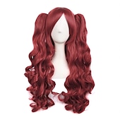 cheap Party Wigs-Wavy Blonde Ponytail Wig for Jean Cosplay Game Princess Golden Anime Hair Wigs with Pigtails Bangs Halloween Wigs