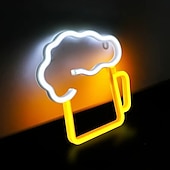 お買い得  ネオンLEDライト-オクトーバーフェストビール型 LED ネオンサイン USB バッテリー駆動ネオンライトスイッチ付き寝室結婚式誕生日パーティーゲームルーム家の壁の装飾