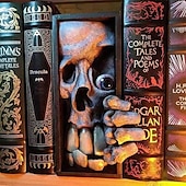 Недорогие Хэллоуинские висячие и настольные украшения-Хэллоуин книжная полка маска ужасов монстр украшение из смолы статуя монстра украшения