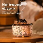 preiswerte Luftbefeuchter und Luftentfeuchter-Neuer kreativer Vulkan-Lava-Aromatherapeut, Heim-Desktop-Luftbefeuchter, Simulation, Rauchring, Flamme, Aromatherapeut