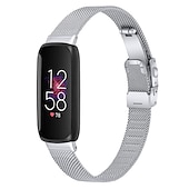 baratos Pulseiras de relógio Fitbit-Pulseira de Smartwatch Compatível com Fitbit Inspire 3 Inspire 2 / Inspire HR / Inspire Aço Inoxidável Relógio inteligente Alça Ajustável Com Transparência Mulheres Homens Pulseira Estilo Milanês