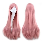 abordables Perruques de fête-perruques 32 80cm longue ligne droite anime mode femmes cosplay perruque fête perruque carnaval cosplay fête perruques
