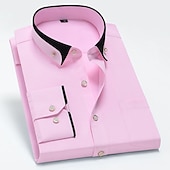 preiswerte Button-Down-Hemden für Herren-Herren Oberhemd Hemd Bügelfreies Hemd Kragenhemd Stretch Grafik-Drucke Hochzeit Outdoor Meeresblau Schwarz Weiß Wein Langarm Umlegekragen Frühling Herbst Bekleidung