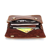 cheap Universal Phone Bags-Men&#039;s Fanny Waist Bag Crazy Horse Genuine Leather Waist Packs Belt Loop Hip Hook Bum Bag Handmade Travel Small Phone Waist Pouch