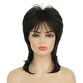 economico Parrucche storiche-parrucca bionda mullet dai cloud per donna parrucca a strati ispida lunga fino alle spalle parrucche anni &#039;70 e &#039;80 parrucche cosplay parrucche per capelli giornalieri parrucca di carnevale