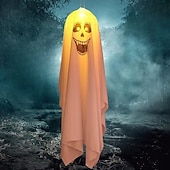 cheap Hallowen Prop Lighting-Halloween Lighted Ghost Horror Creepy Props Fabric Lantern Pumpkin Halloween Decoration Garden Patio Ghost Festival Decoration 4.5V IP42