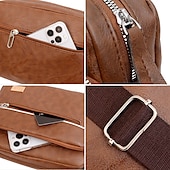 levne Pánské tašky-Pánské Crossbody kabelka Taška přes rameno Aktovka Messenger taška PU kůže Venkovní Denní Zip Velká kapacita Lehká váha Odolné Pevná barva Tmavěhnědá Žlutá hnědá Černá