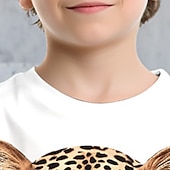tanie 3D zwierzęta dla chłopca-Dla chłopców 3D Graficzny Zwierzę Panterka Podkoszulek T-shirt Krótki rękaw Druk 3D Lato Wiosna Aktywny Sport Moda Dzieci 3-12 lat Na zewnątrz Codzienny Regularny