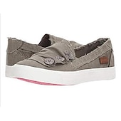 Χαμηλού Κόστους Γυναικεία Sneakers-casual slip-on πάνινα αθλητικά παπούτσια για γυναίκες με διακοσμητικές λεπτομέρειες με κουμπιά – άνετα καθημερινά παπούτσια για την άνοιξη, το καλοκαίρι και τις χαλαρές εξόδους
