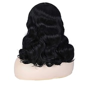 abordables Perruques historiques-Perruques vintage pour femmes courte perruque noire avec franges mi-longue résistante à la chaleur perruques bouclées courtes pour cosplay et usage quotidien perruques Halloween