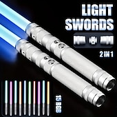 cheap Light Up Toys-Light Up Toys Metal Hilt 3 Sound Modes Rechargeable Force FX Heavy Dueling Light Toys Set Cosplay Children Adults for Hallown for Christmas Gifts