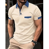 ieftine Polo clasic pentru bărbați-Bărbați Polo cu nasturi Tricou POLO Casual Concediu Rever Manșon scurt Modă De Bază Simplu Clasic Vară Fit regulat Albastru Ceruliu Deschis Negru Alb Albastru Marin Închis Maro Kaki Polo cu nasturi