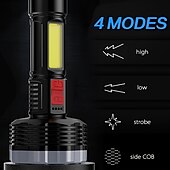 abordables Lampes de poche-Lampe de poche à 9 led torche super forte avec lanterne de poche rechargeable usb portable étanche