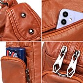 cheap Handbag &amp; Totes-Women&#039;s Handbag Shoulder Bag Hobo Bag Boston Bag PU Leather Daily Holiday Zipper Large Capacity Waterproof Breathable Solid Color Black Brown