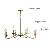 ieftine Design Stil Lumânare-candelabru auriu candelabru modern cu 8 lumini pentru sufragerie, dormitor, foaier, sufragerie, insulă de bucătărie, intrare, birou, bar, decor fermă 110-240v